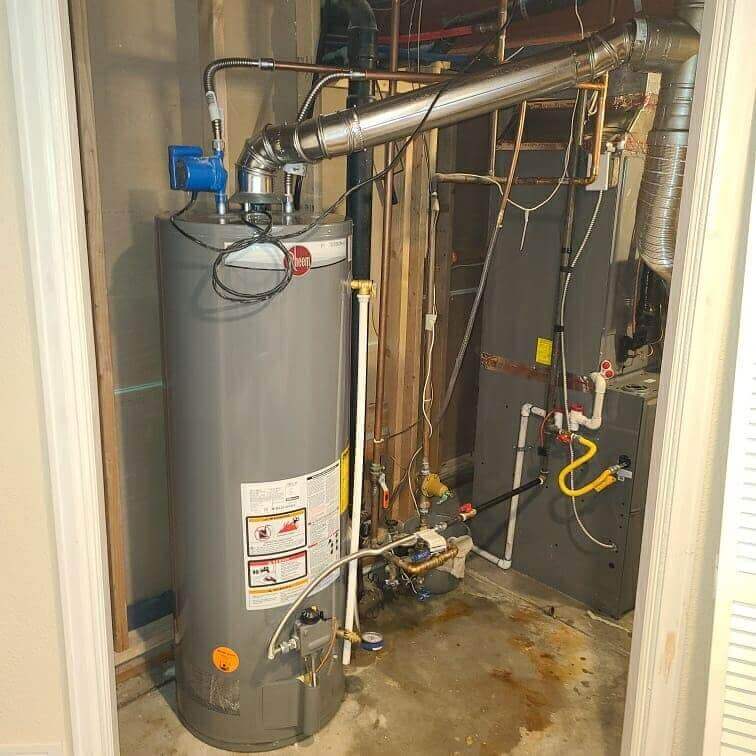 An image of a residential boiler inside a home.