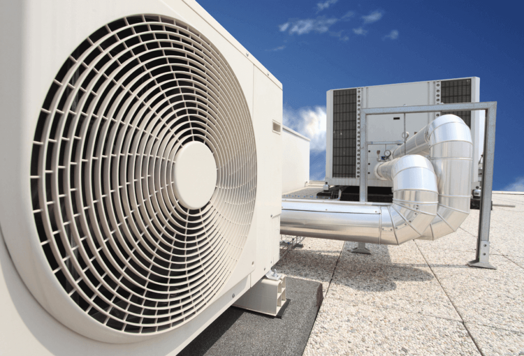 A picture of a rooftop HVAC unit.